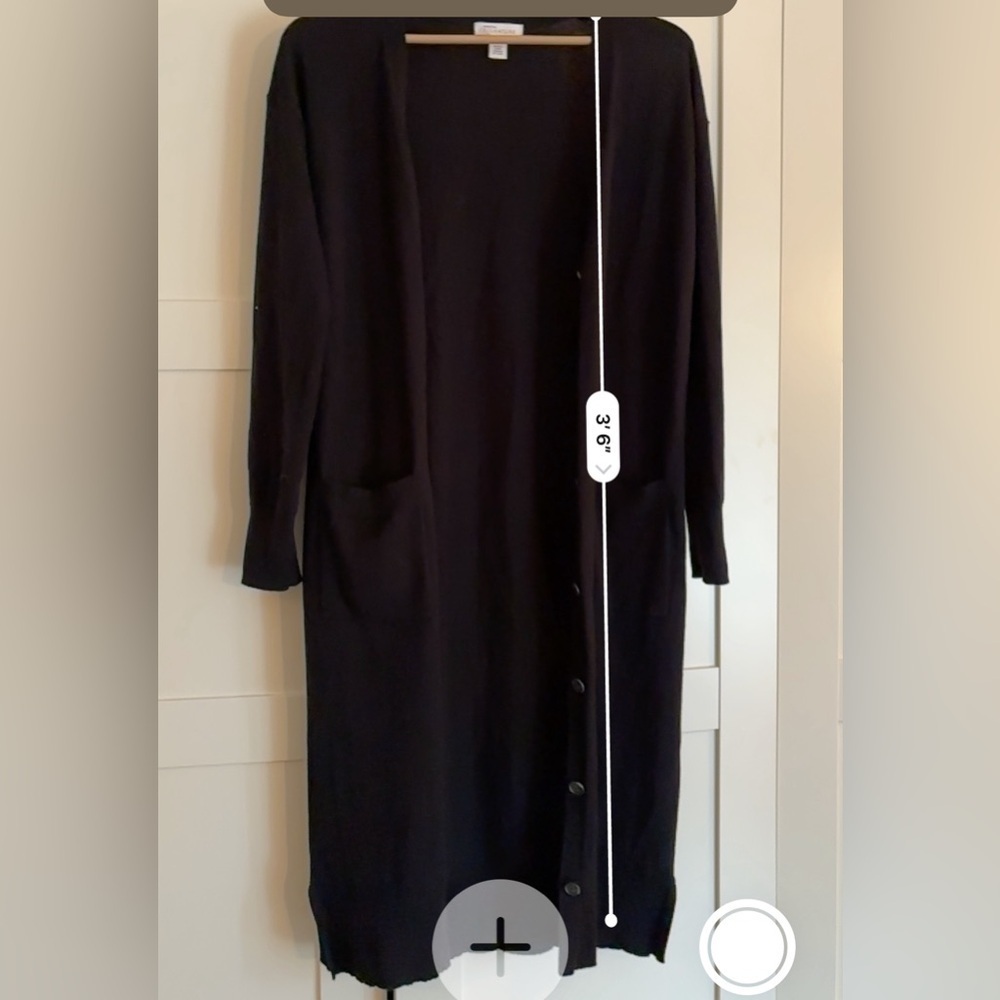 Nordstrom Signature Cotton and Cashmere Long Black Cardigan size XS - Picture 8 of 8